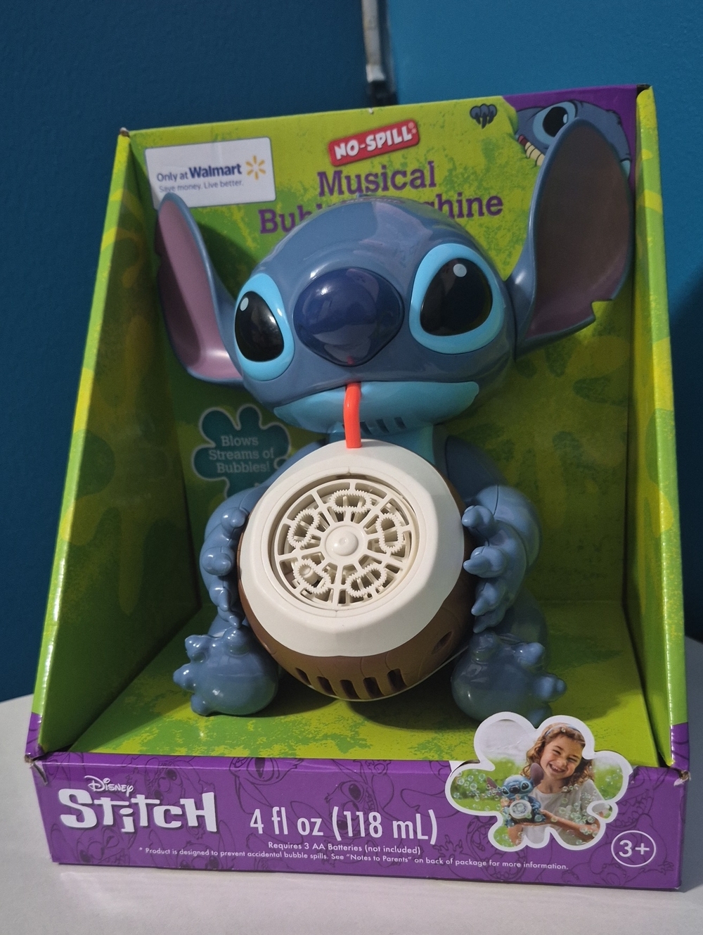 Disney Stitch Musical Bubble Machine in Blue and Purple